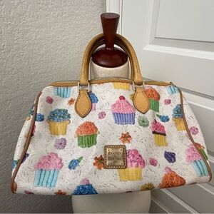 Dooney & Bourke Cupcake Print Barrel Satchel Purse Bag